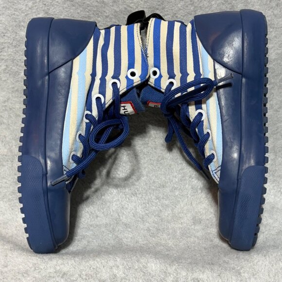Hunter for Target Kids' Striped Dipped Canvas High Top Sneakers Blue Size 13 - Picture 7 of 10